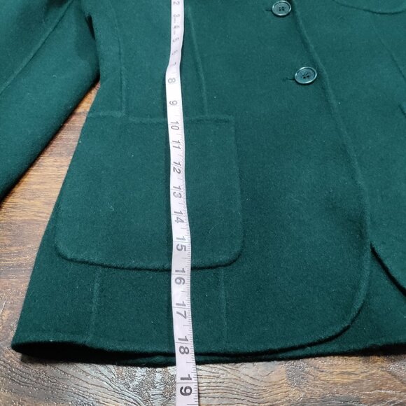 Talbots Forest Green Wool Blend Single Breast Two Button Jacket Blazer Size 10 - Picture 10 of 11